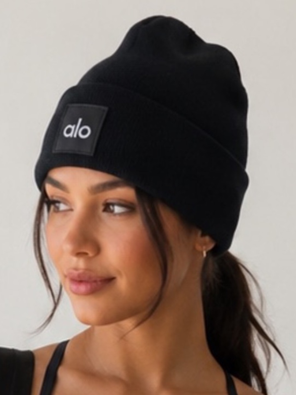 NEW Yoga Black Knit Gym Beanie
